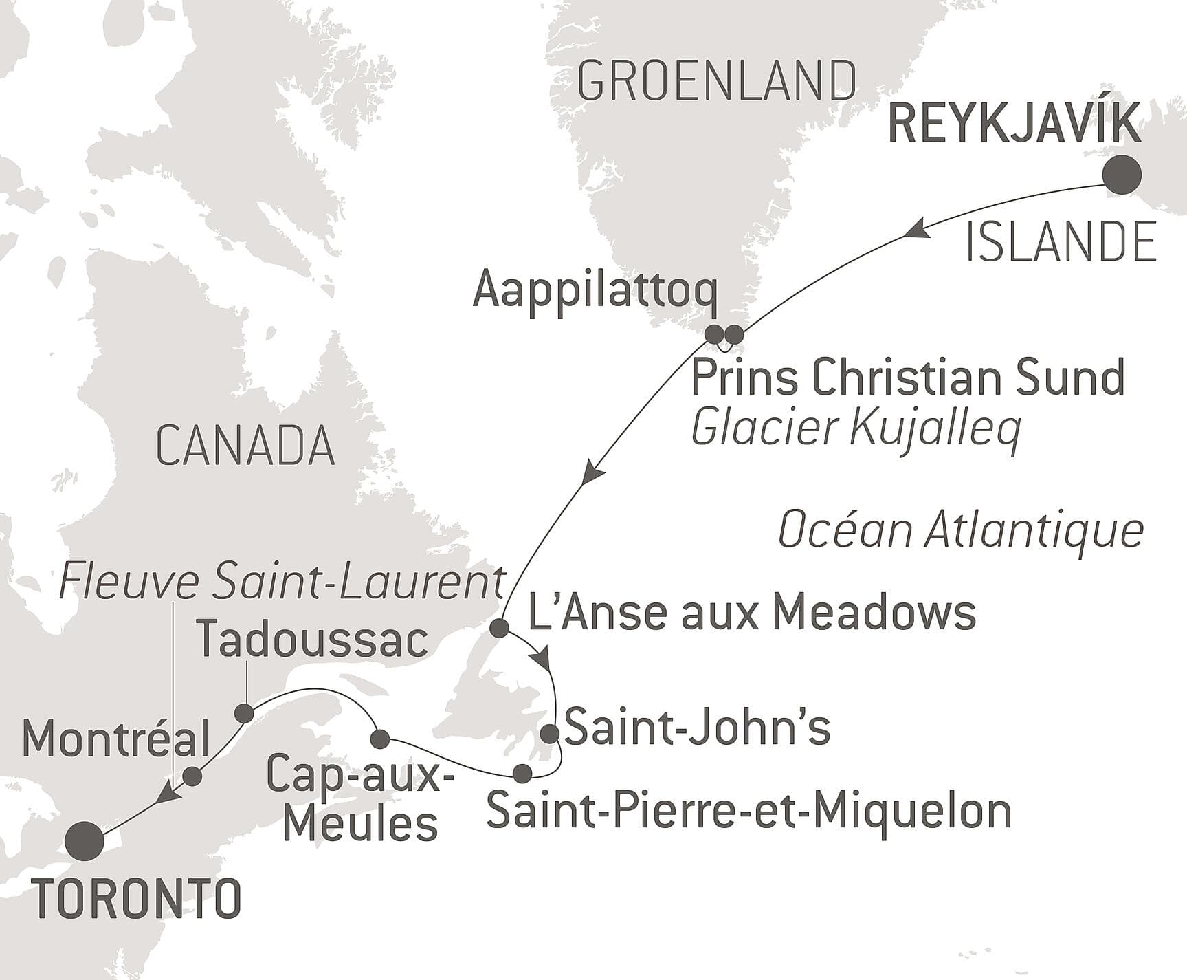 Exploration du Groenland au Canada par Saint-Pierre-et-Miquelon