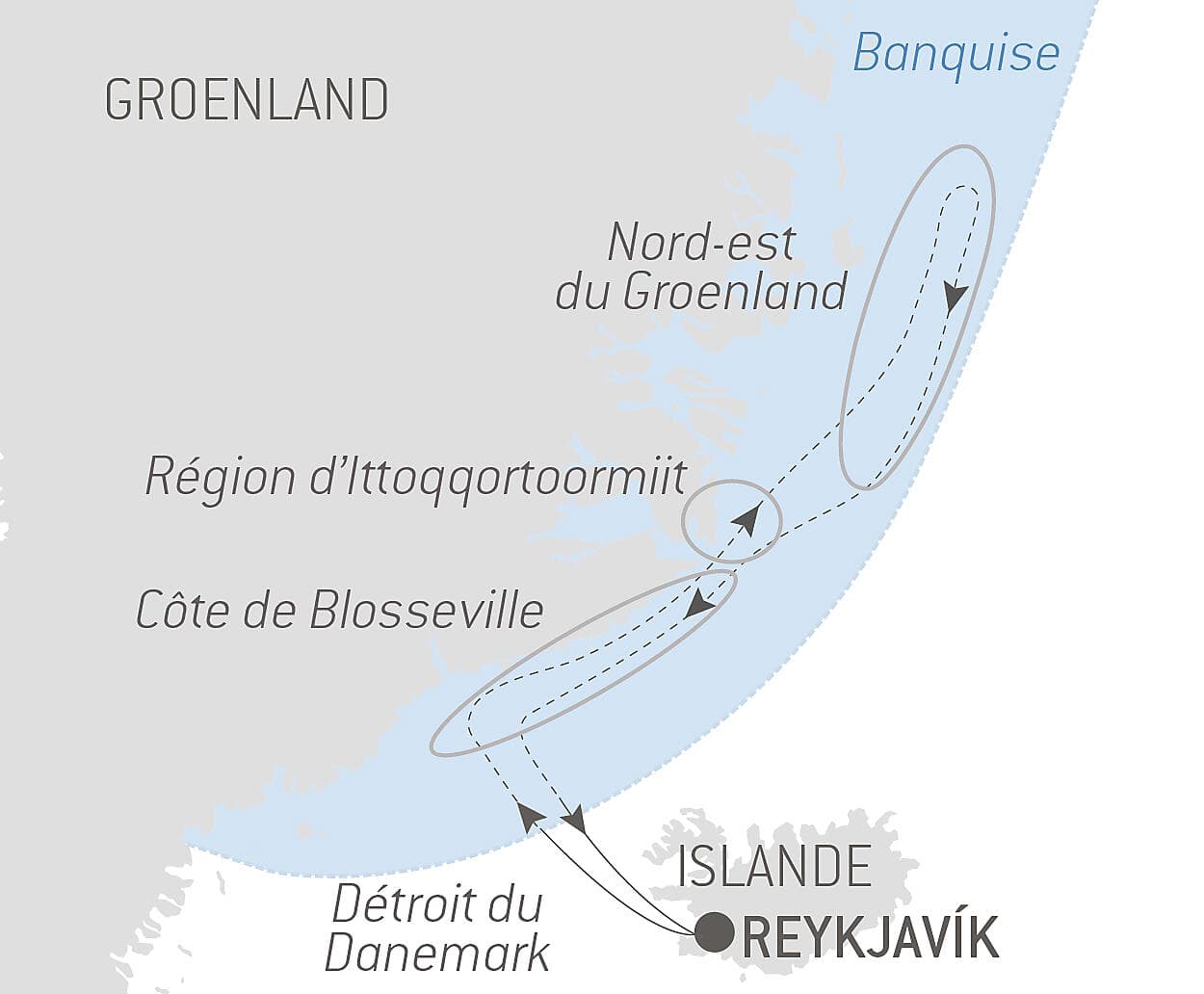 Banquise inexplorée du nord-est du Groenland.