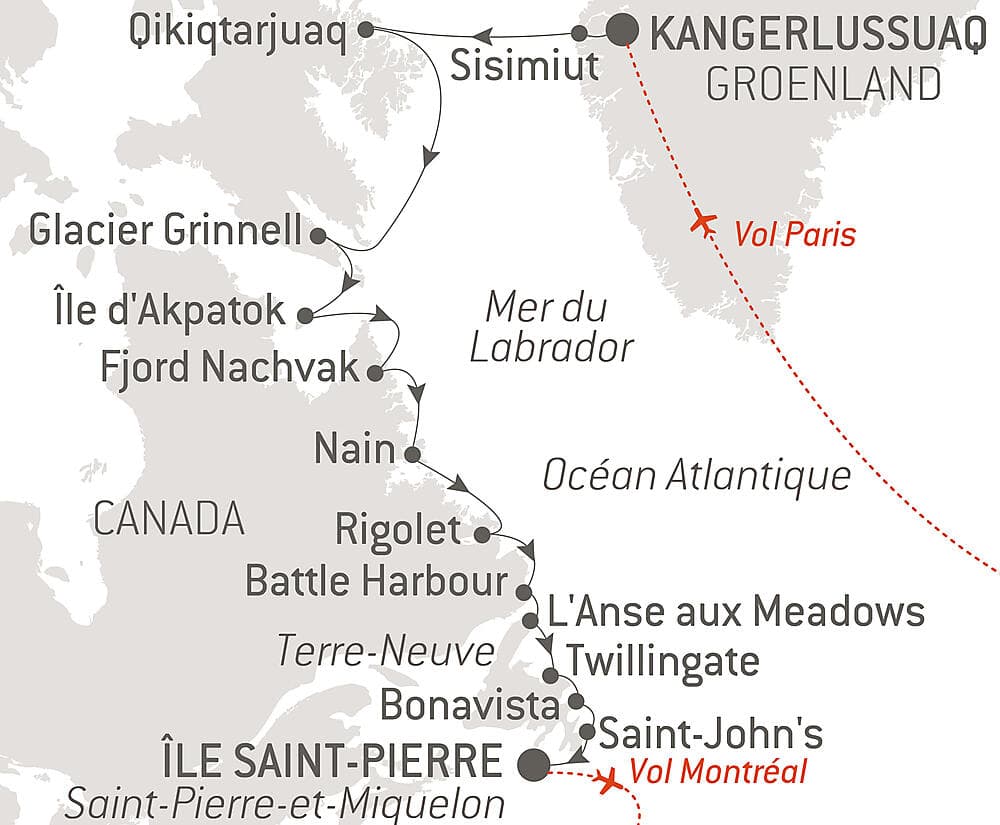 Des côtes sauvages du Groenland à la côte est du Canada
