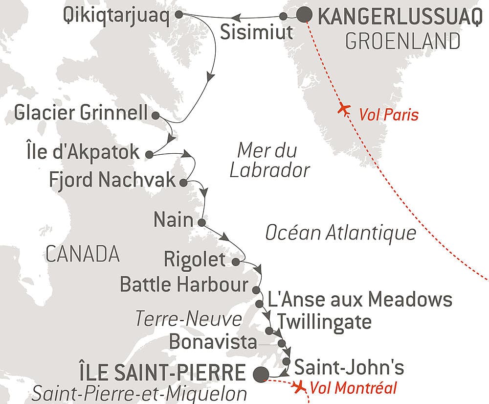 Des côtes sauvages du Groenland à la côte est du Canada null