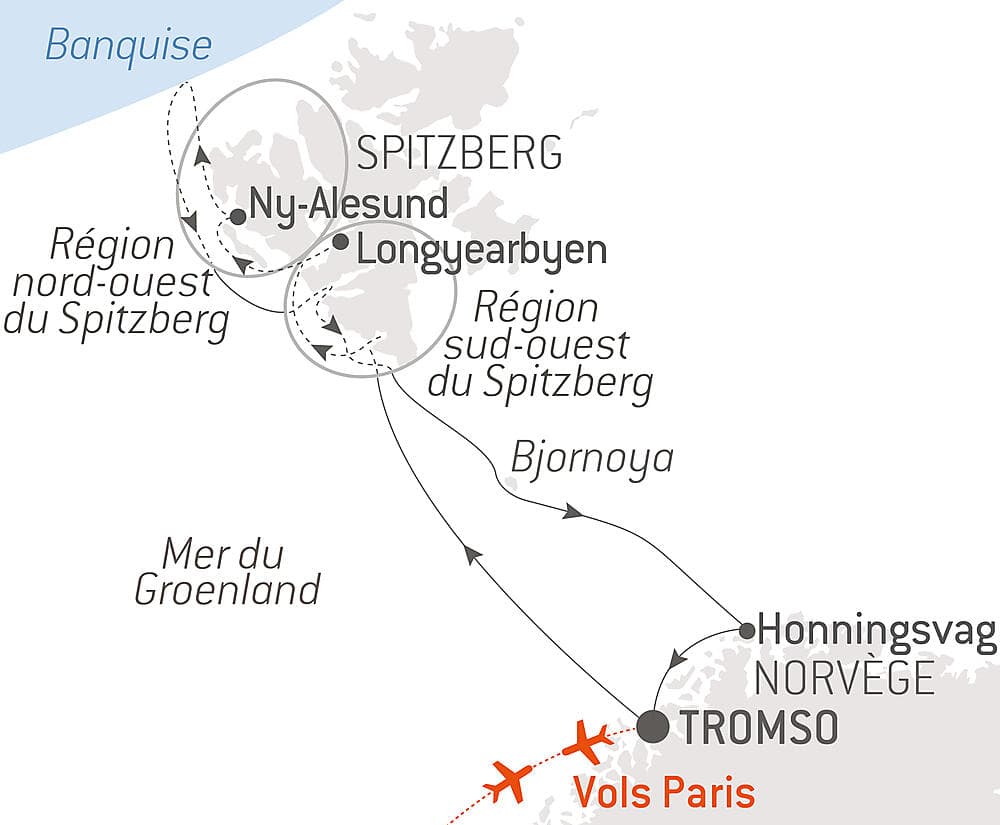 Crépuscule polaire du Cap Nord au Spitzberg
