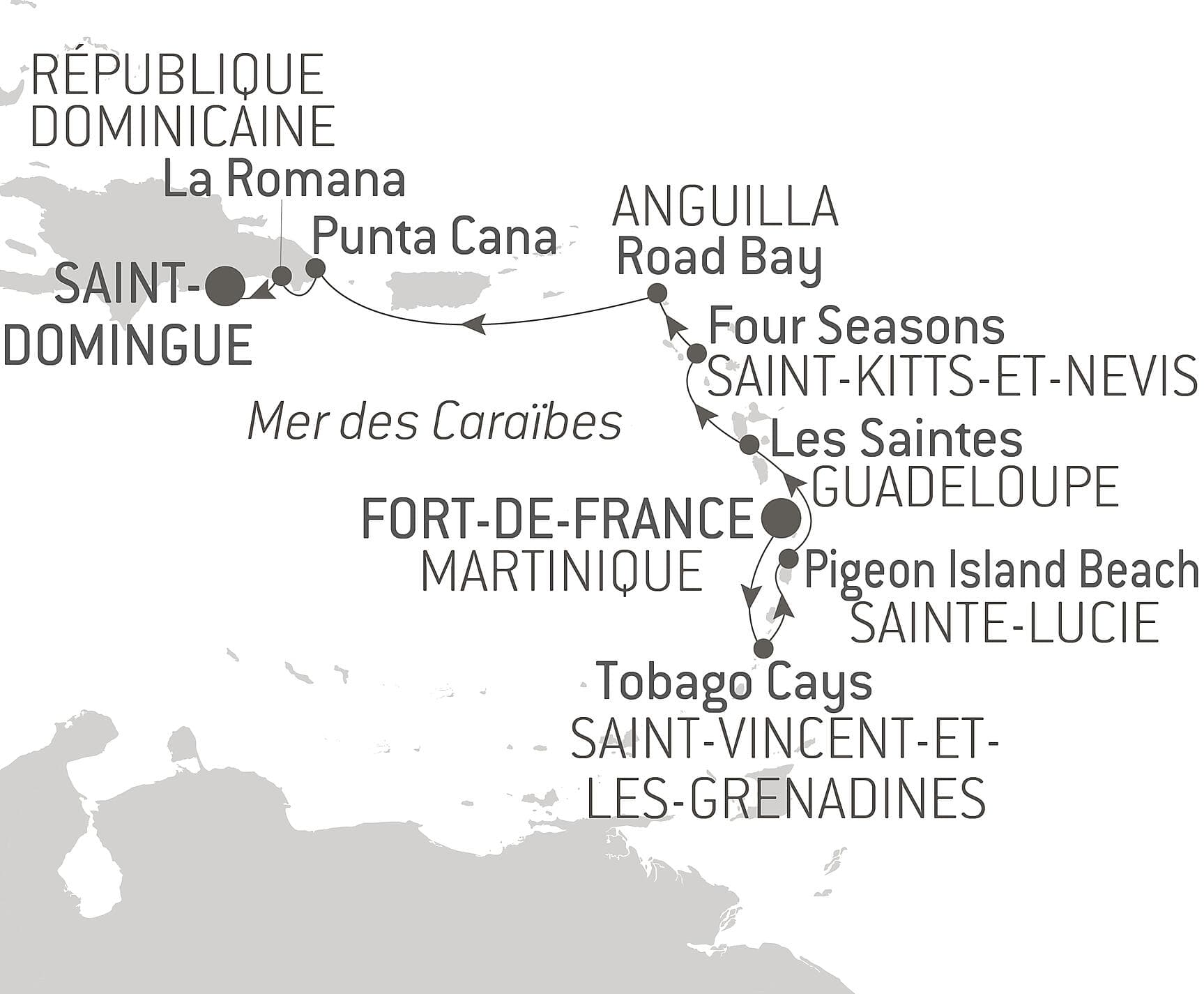 De la Martinique à la République dominicaine (option Golf)