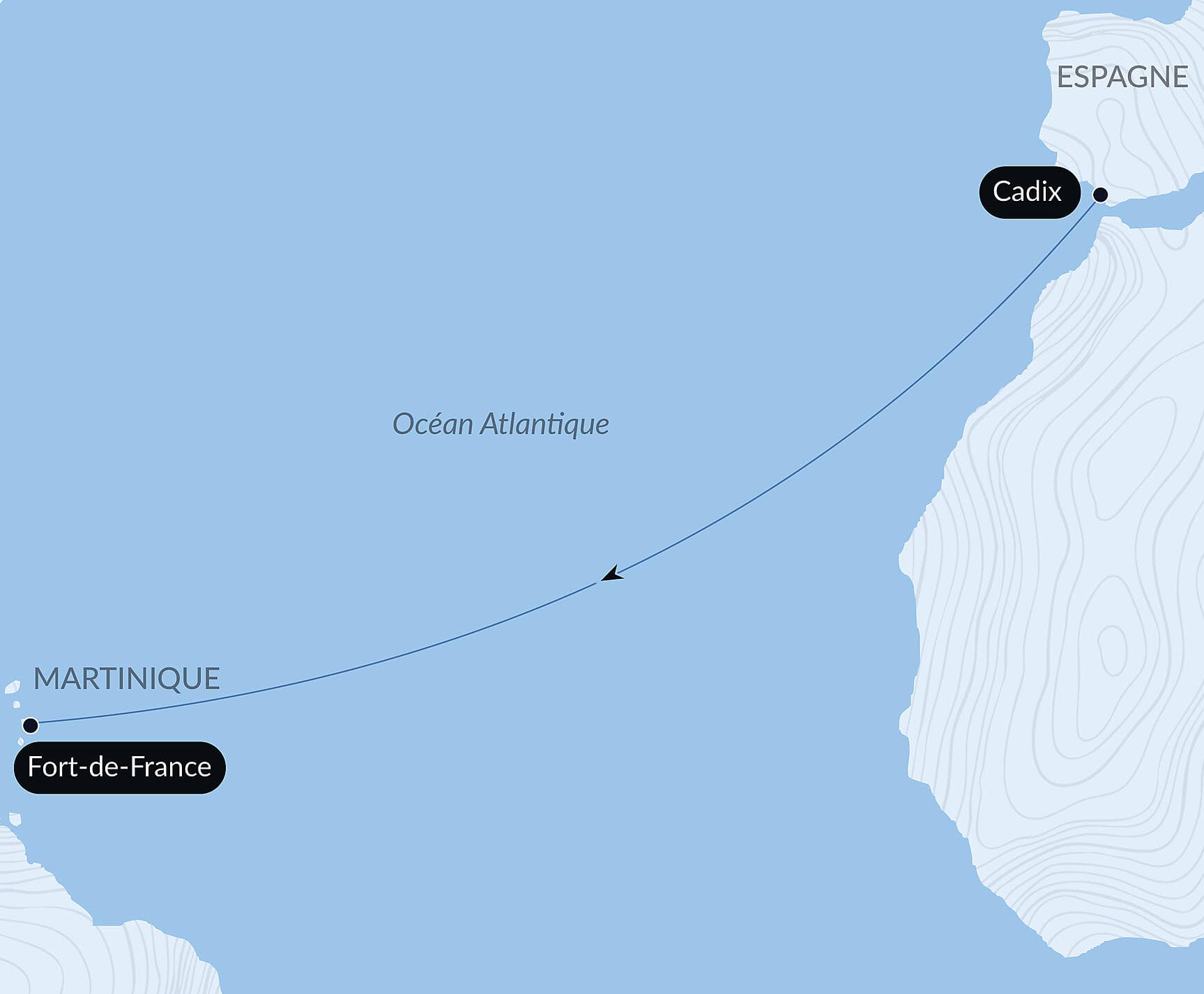 Voyage en Mer : Cadix - Fort de France
