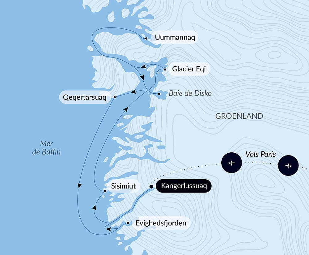 Baie de Disko et villages inuits null